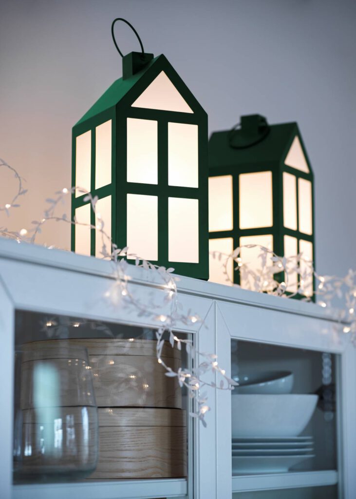 IKEA Vinter 2021 kerstcollectie tafelschikking lantaarn kerstlichtjes