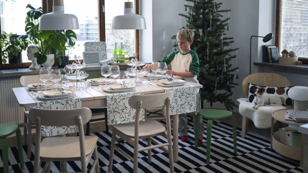 IKEA Vinter 2021 kerstcollectie tafelschikking maretak tafelloper