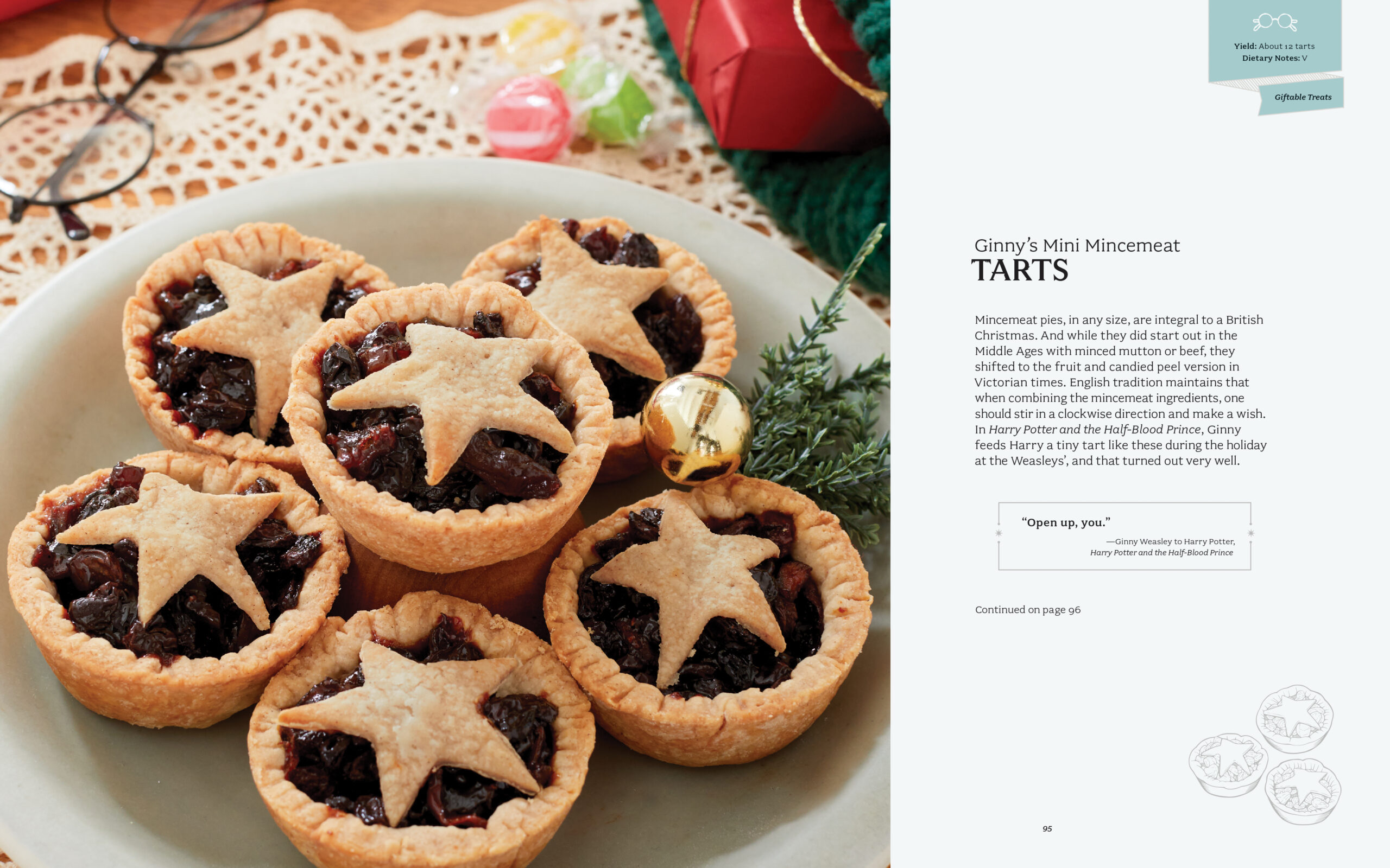 Kerstkookboek Harry Potter The Official Christmas Cookbook heeft kerstrecepten zoals deze Harry Potter mince pies
